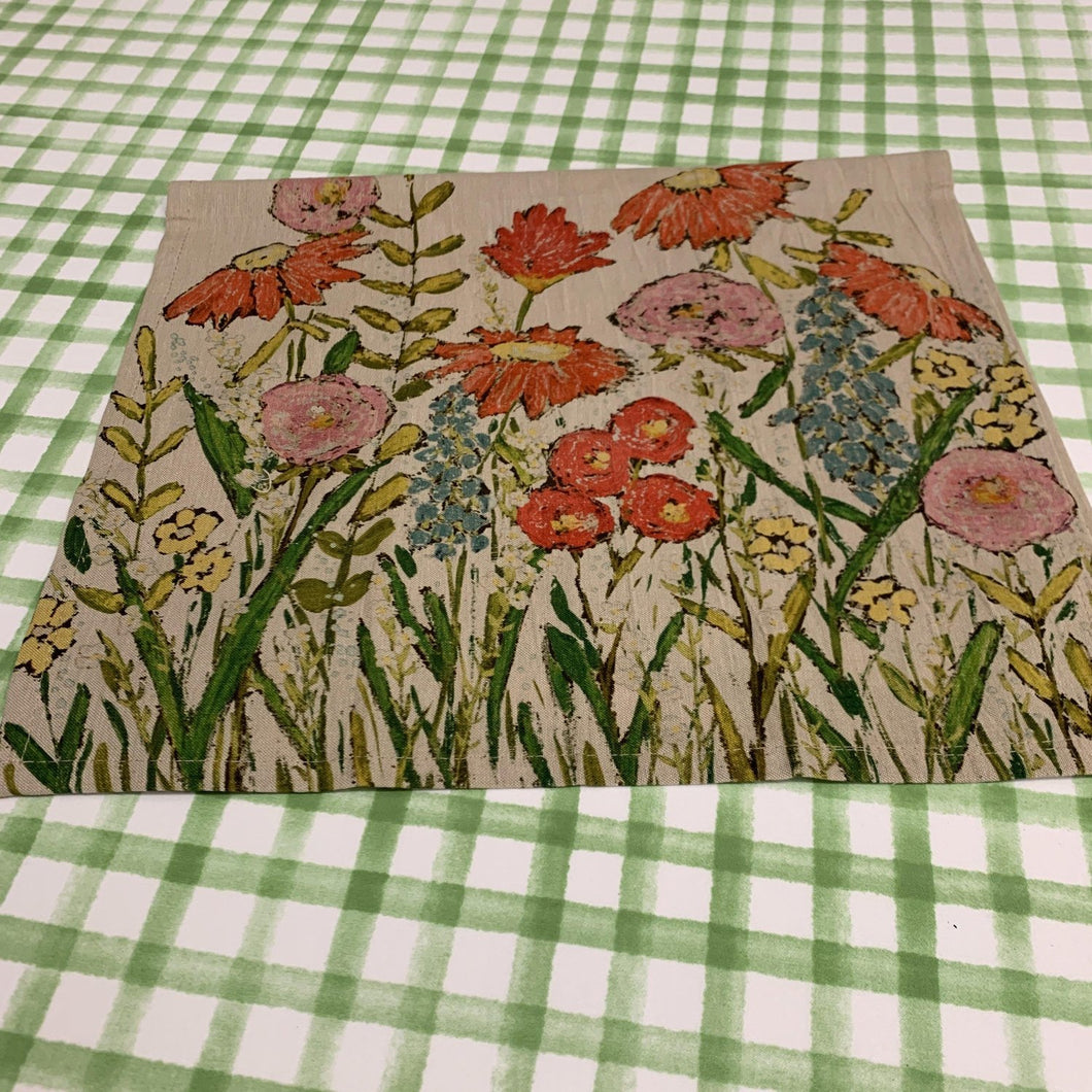 Beautiful cotton dish towel with garden flowers