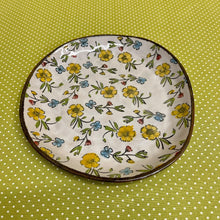 Load image into Gallery viewer, Irregular shape Floral Stoneware Plate.