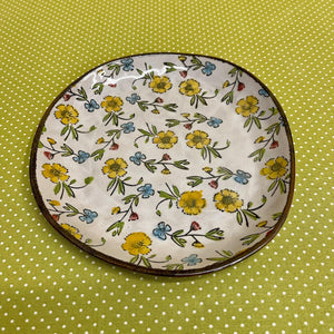 Irregular shape Floral Stoneware Plate.