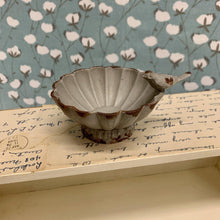 Load image into Gallery viewer, Small pewter bowl with small bird accent in gray