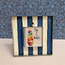 Load image into Gallery viewer, Blue and White Stripe Display Board for small Framed Art Prints.