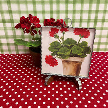 Load image into Gallery viewer, Geranium Print framed in corrugated metal.