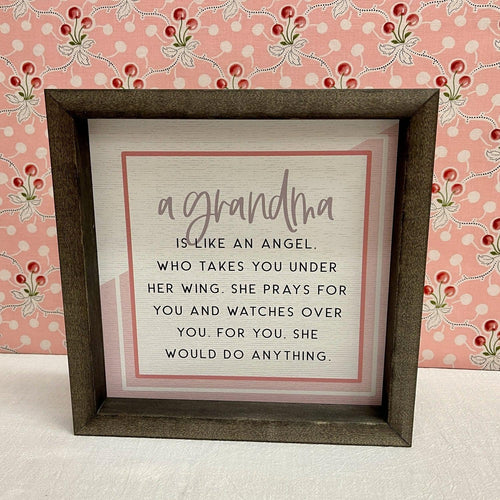Grandma Angel box sign with loving message.