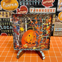 Load image into Gallery viewer, Halloween Framed Art Print with jack-o-lantern.