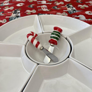 Candy cane and striped candy Christmas spreaders