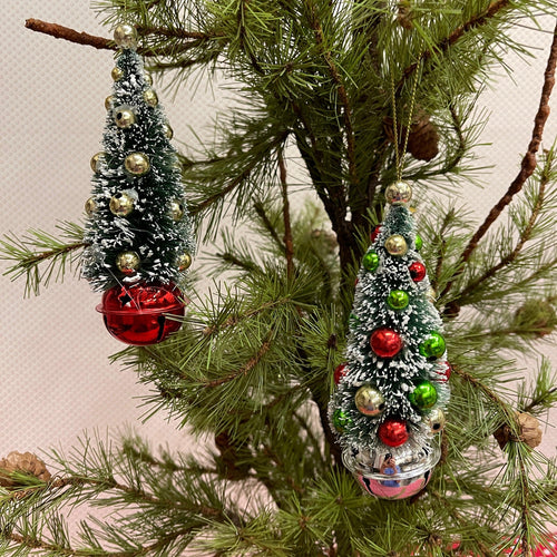 Jingle Bell Bottle Brush Ornaments.