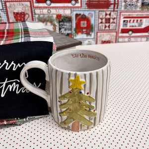 Tree Christmas Mug with holiday message inside