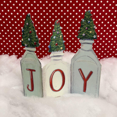 Metal Joy Bottle Brush standing sign