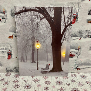 LED Christmas Canvas Prints with scenes of the holiday season.