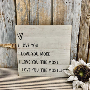 "Love You" Wood Sign