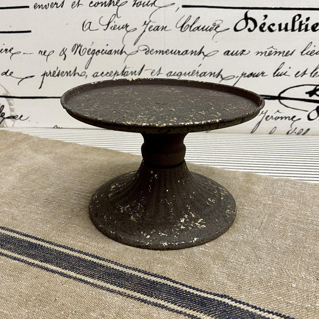 Large metal rustic pedestal candle stand