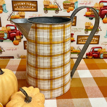 Load image into Gallery viewer, Plaid Fall Pitcher in seasonal colors.