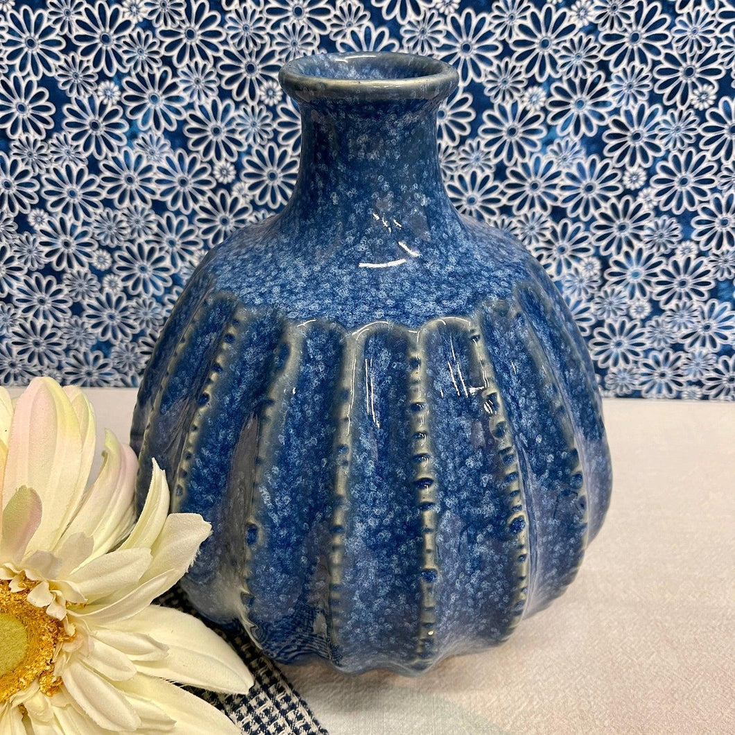 Nautical Blue Ceramic Vase.