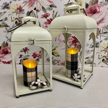 Load image into Gallery viewer, Metal open creamy white lanterns with handles