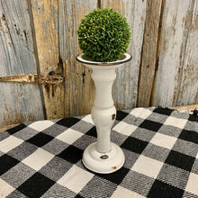 Load image into Gallery viewer, 10.5 inch white distressed metal pillar candle holders