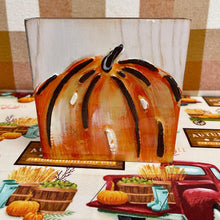 Load image into Gallery viewer, Fall inspired Orange Pumpkin Block Sign.