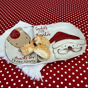 Santa and reindeer cookie plate
