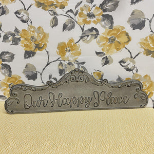 Scalloped Metal Sign "Our Happy Place"