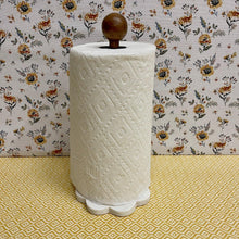 Load image into Gallery viewer, Classic Paper Towel Holder with a marble base and wood towel holder.