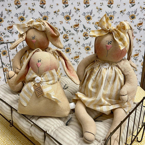 Collection of soft sculpture Easter Bunnies

