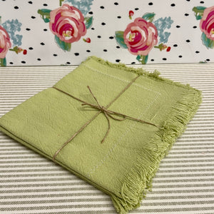 Spring, Green Cloth Dinner Napkins in sets of four.