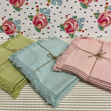 Load image into Gallery viewer,  Cloth Dinner Napkins in sets of four in pastel colors.