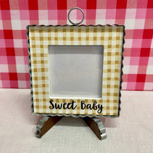 Load image into Gallery viewer, Sweet Baby Picture Frame with yellow checks
