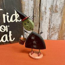 Load image into Gallery viewer, Wooden witch ready for trick or treating