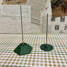 Load image into Gallery viewer, Vintage letter holders with a spike design and cast iron bases