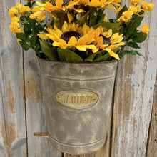 Load image into Gallery viewer, Large wall bucket embossed with Garden