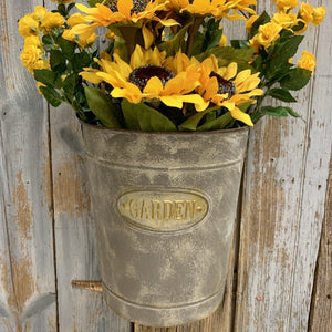 Large wall bucket embossed with Garden