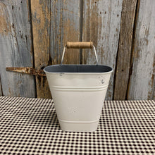 Load image into Gallery viewer, Small white metal bucket with handle