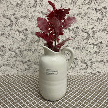 Load image into Gallery viewer, White Cottage Stoneware Pitcher in a simple, creamy white farmhouse style.