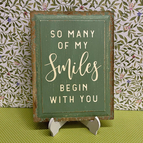 Wood Plaque 'Smiles'
