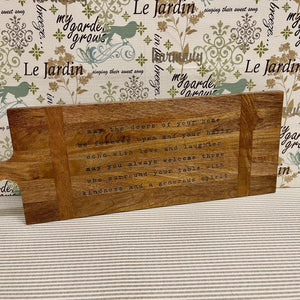 Wooden Sentiment Board for family kitchen or dining decor