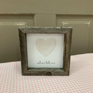 Farmhouse print with box style frame and heart