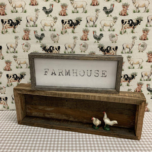 Modern farmhouse print with gray weathered frame