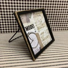 Load image into Gallery viewer, Tabletop picture frame with black frame and gold highlights